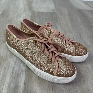 Keds x Kate Spade New York Triple Kick Glitter Sneaker Size 8.5